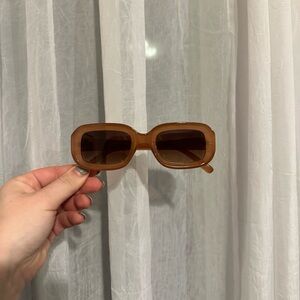 Brown Rectangular Sunglasses